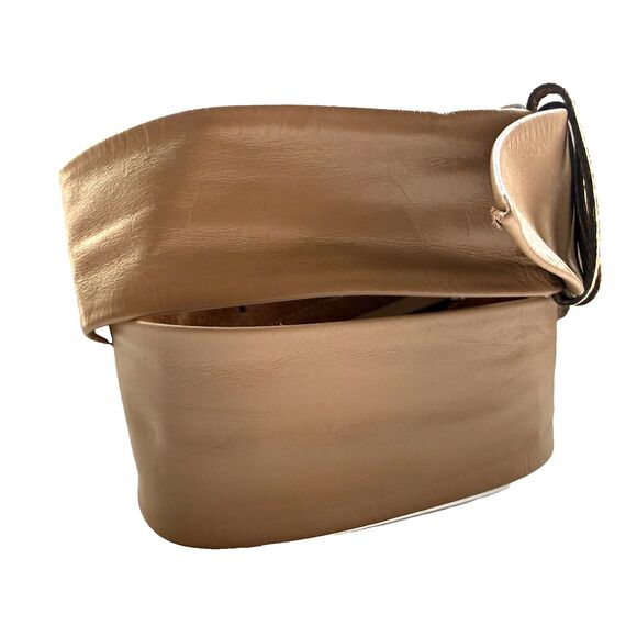 Vintage Beige Faux Snakeskin Leather Womens Belt Size XS Small S 27-31" Wide - Picture 3 of 9